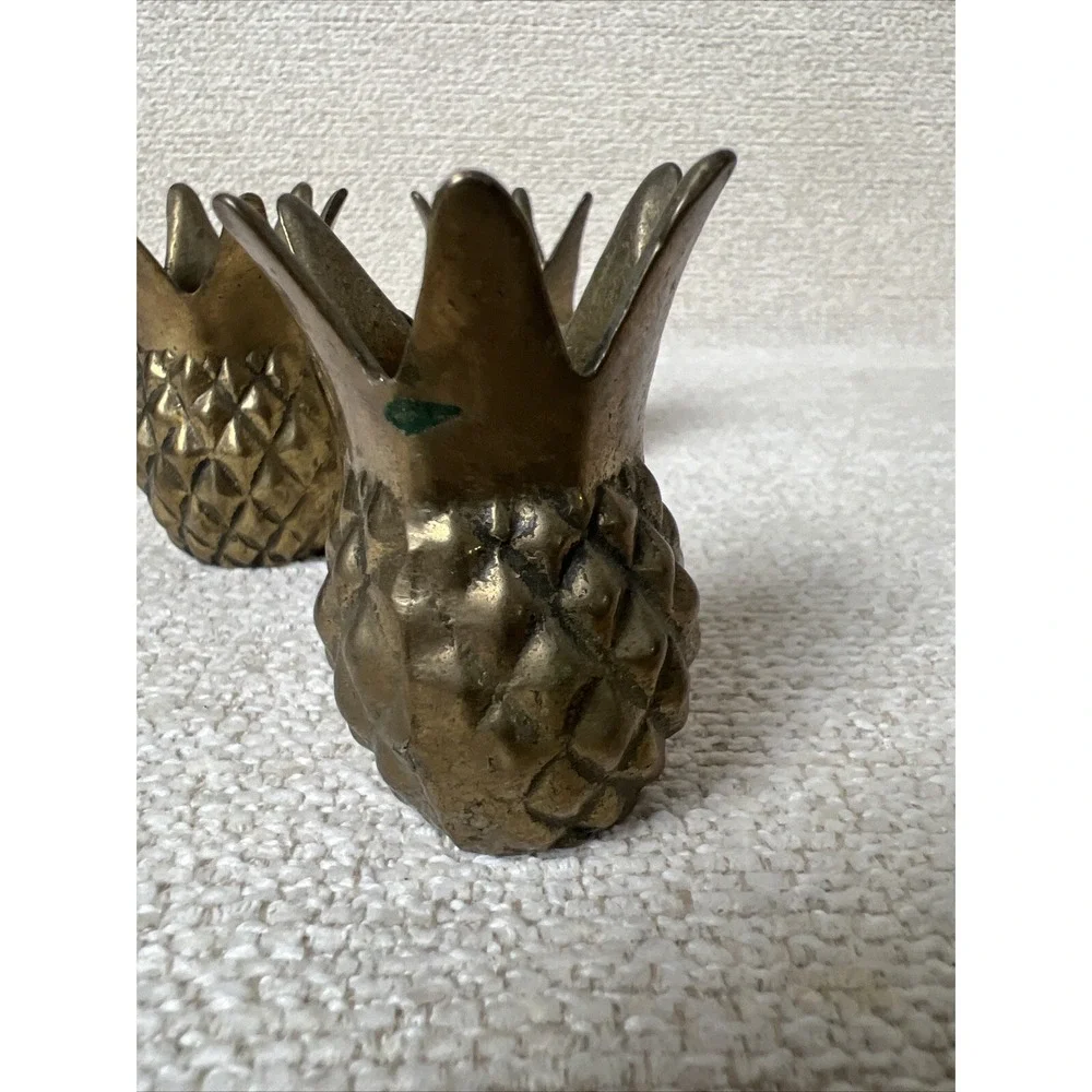 Vintage Brass Pineapple Candle Holders Lot of‎ 3 Decoration Tropical Small